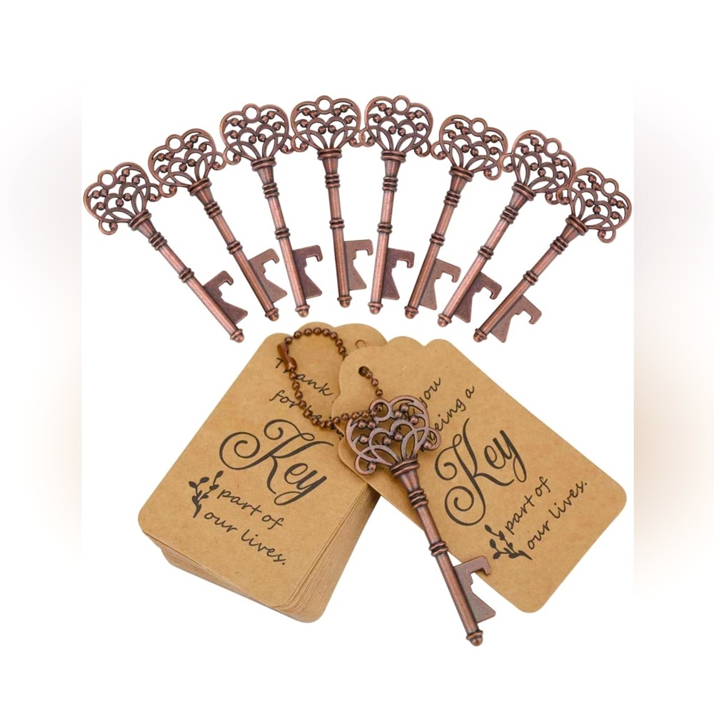 60-Piece Key Bottle Opener with Card Tag - Perfect for Wedding or Party Favors